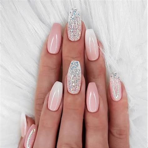 classy wedding nails with glitter